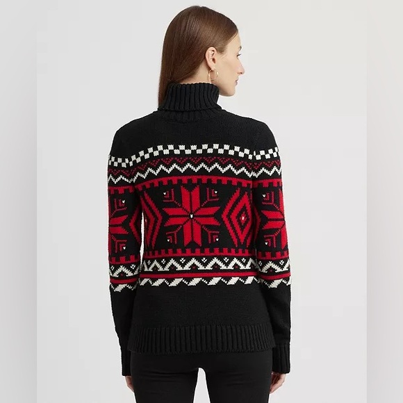 Ralph Lauren Fair Isle Cotton-Blend Turtleneck Sweater Size Small. - Picture 4 of 7